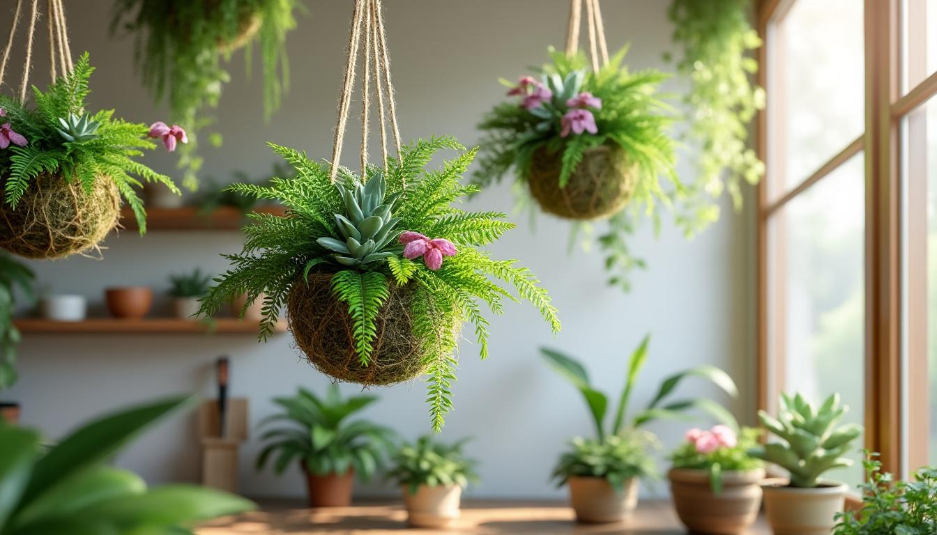 Apprenez à réaliser des kokedamas pour embellir votre intérieur avec des jardins suspendus