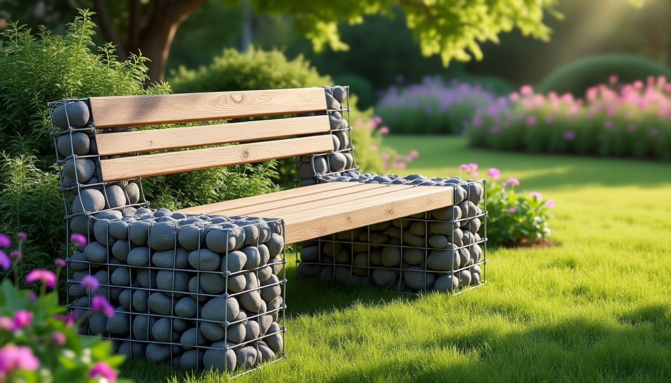 Comment choisir un banc gabion avec assise en bois pour votre jardin